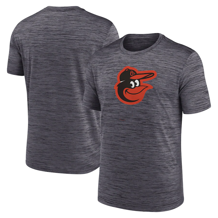 Men's Baltimore Orioles Grey Team Logo Velocity Performance T-Shirt